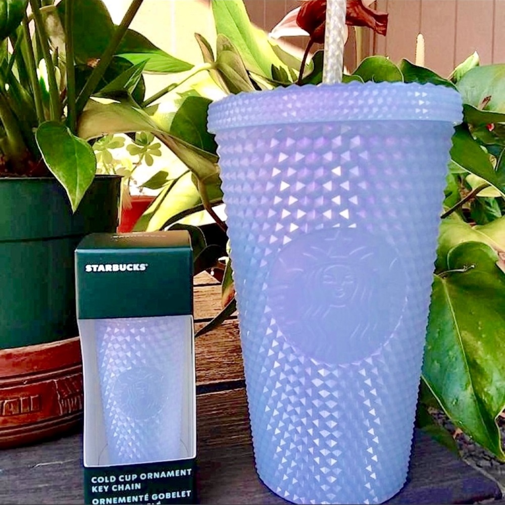 🤍💎Starbucks Icy White VENTI & GRANDE Studded tumbler cup/Ornament keychain set - Picture 4 of 6